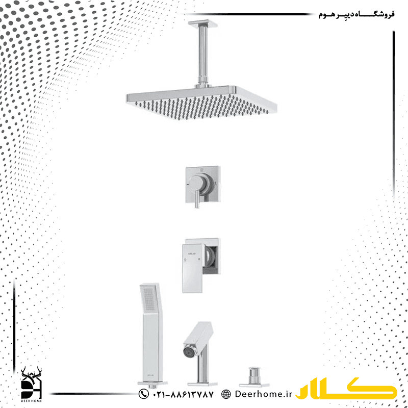 شیر حمام توکار کلار مدل فلت تیپ 5 لاکچری