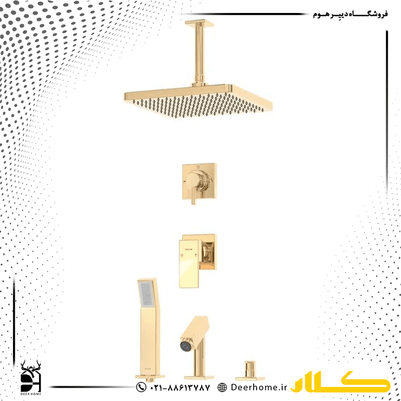 شیر حمام توکار کلار مدل فلت تیپ 5 لاکچری — تصویر ۳