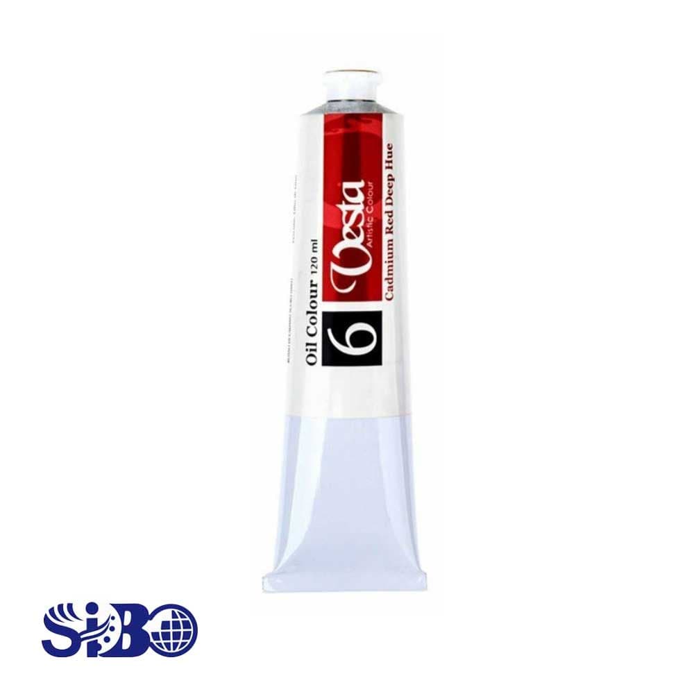 رنگ روغن وستا 120 میل رنگ قرمز تیره Red Deep Hue کد 6