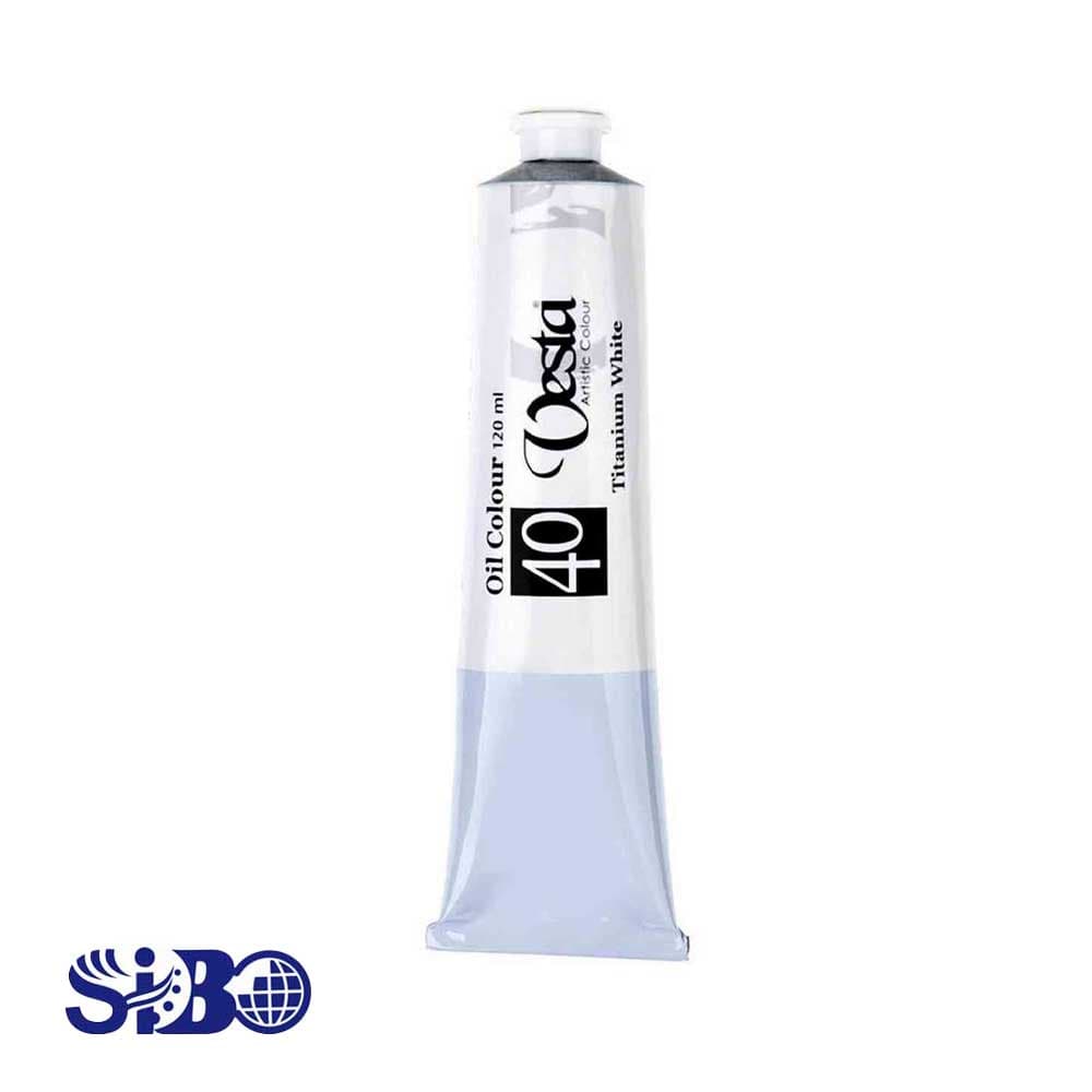 رنگ روغن وستا 120 میل رنگ سفید Titanium White کد 40