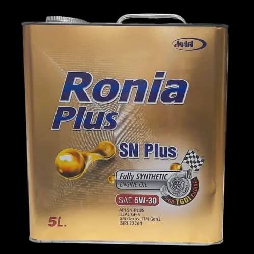 روغن موتور ایرانول رونیا پلاس +5w30 SN حجم 5 لیتر