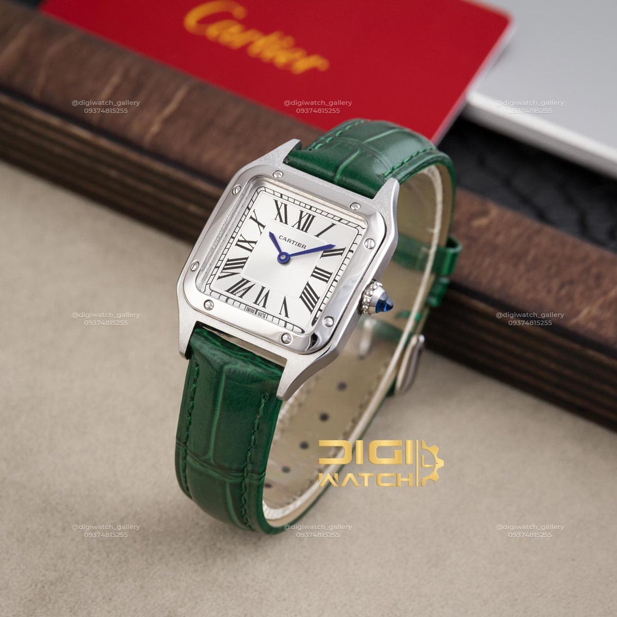 ساعت زنانه کارتیه پنتر چرمی سبز Cartier Panther — تصویر ۲