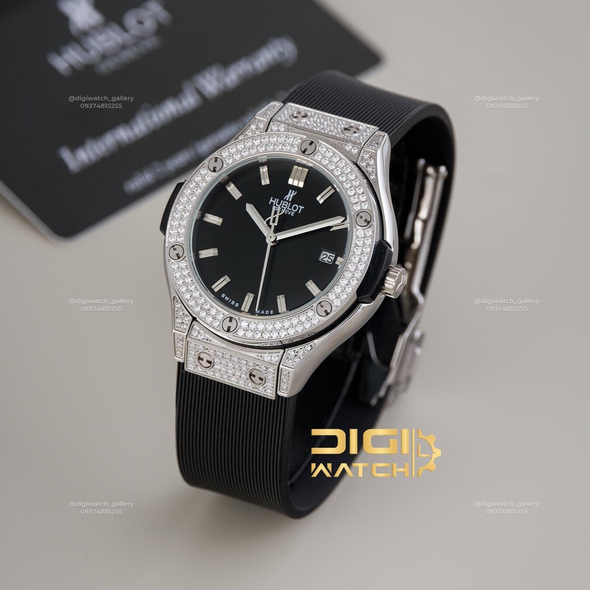 ساعت هابلوت زنانه نگین‌دار HUBLOT BIGBANG