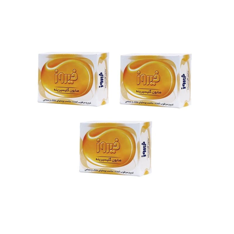 صابون بچه فیروز مدل گلیسیرینه وزن 75 گرم بسته 3 عددی