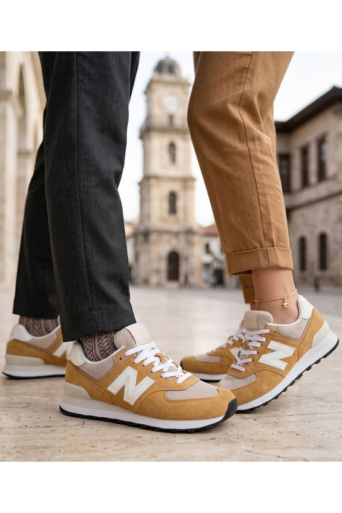 کفش اسنیکر نیو بالانس زنانه رنگارنگ بیسیک راسته کژوال/روزمره | New Balance U574FGG VN