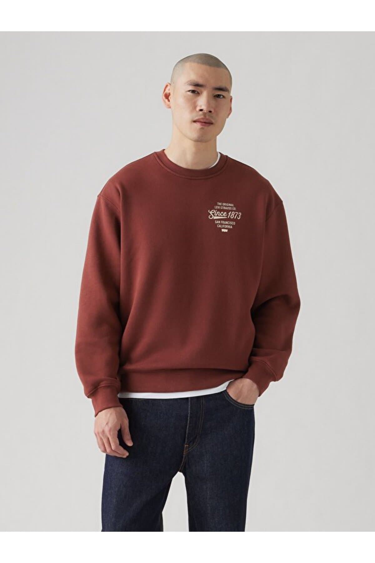 سویشرت لیوایز مردانه پنبه ای مشکی اسلوگان Regular/رگولار Relaxed/ریلکس Daily/روزانه | Levi’s 3871204580 PK