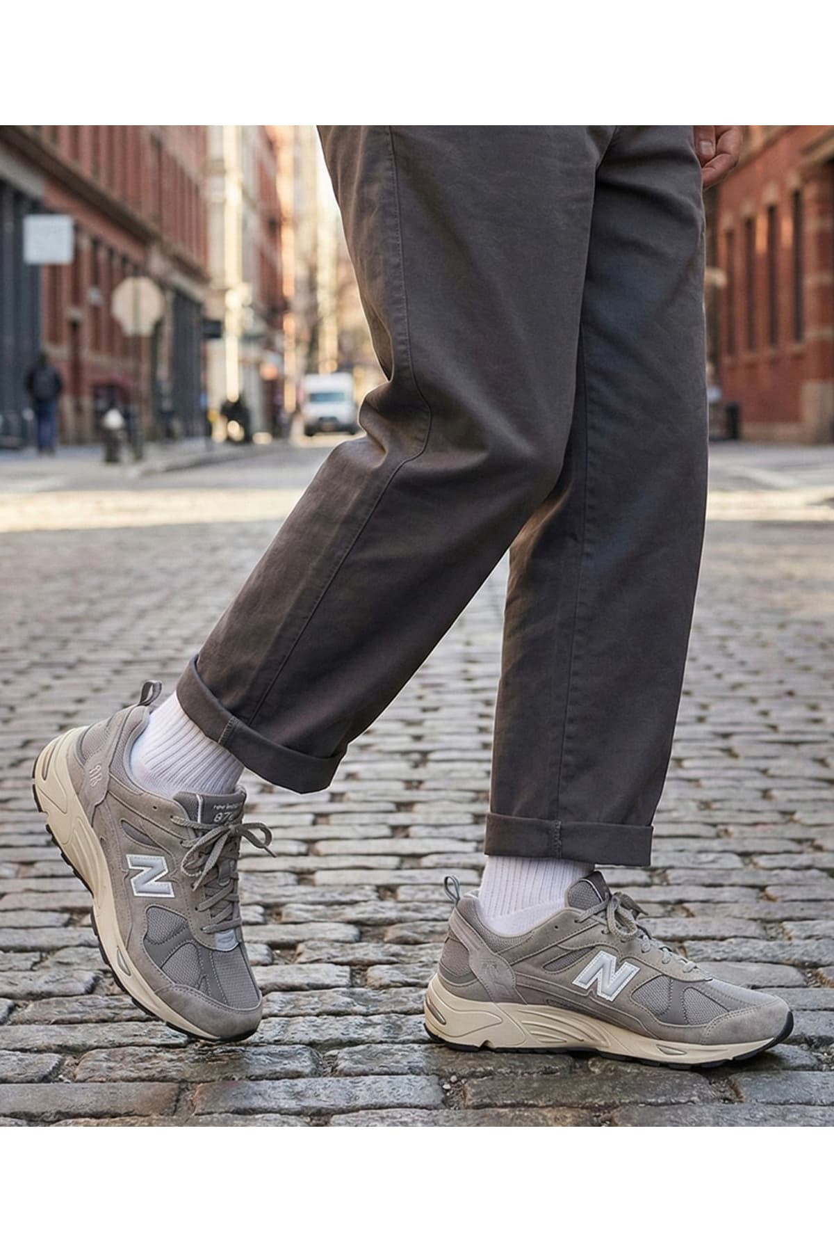 کفش اسنیکر نیو بالانس زنانه منسوجات سفید بیسیک راسته اسپرت | New Balance CM878AB1 TR
