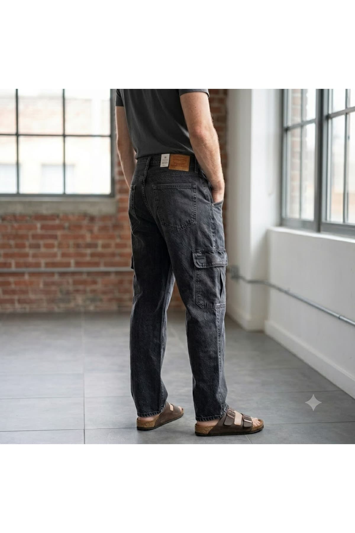 شلوار جین لیوایز مردانه پاموک مشکی راسته Regular/رگولار فاق نرمال کارگو کژوال/روزمره | Levi’s 568-000LP00020 BG — تصویر ۲