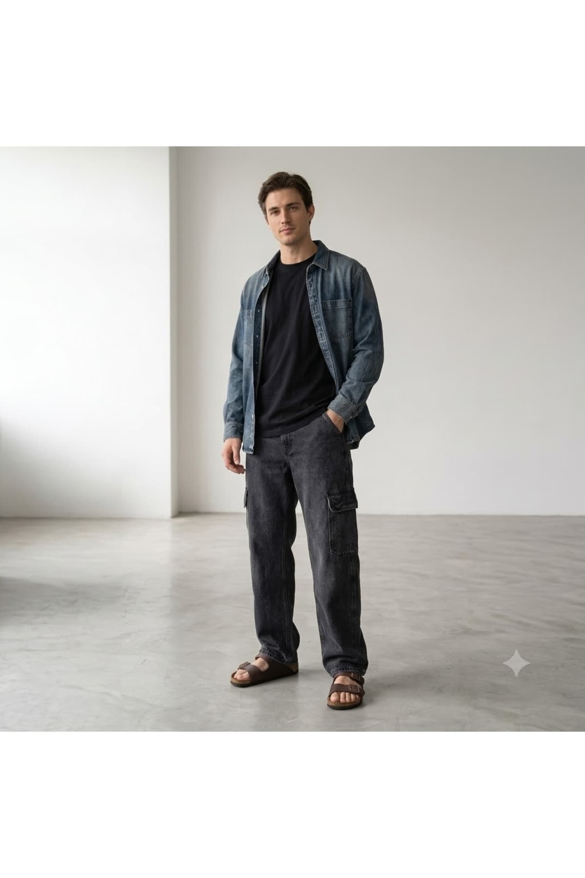 شلوار جین لیوایز مردانه پاموک مشکی راسته Regular/رگولار فاق نرمال کارگو کژوال/روزمره | Levi’s 568-000LP00020 BG