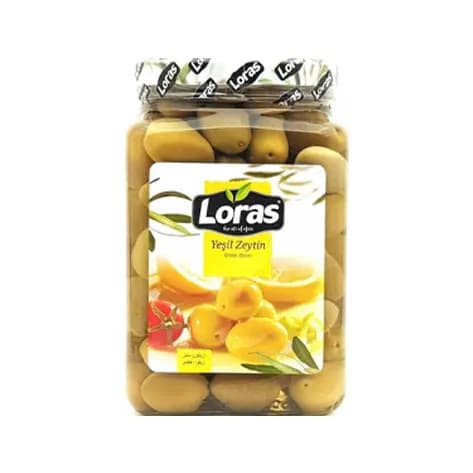 زيتون سبز ساده 1500 گرم لوراس Loras