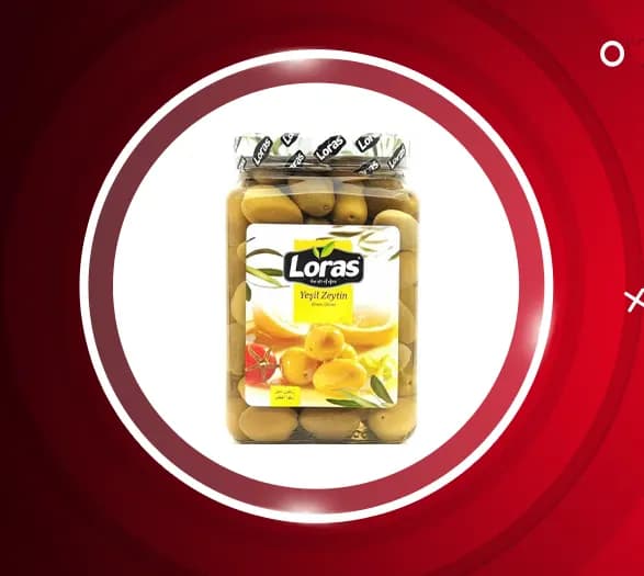 زيتون سبز ساده 1500 گرم لوراس Loras — تصویر ۲