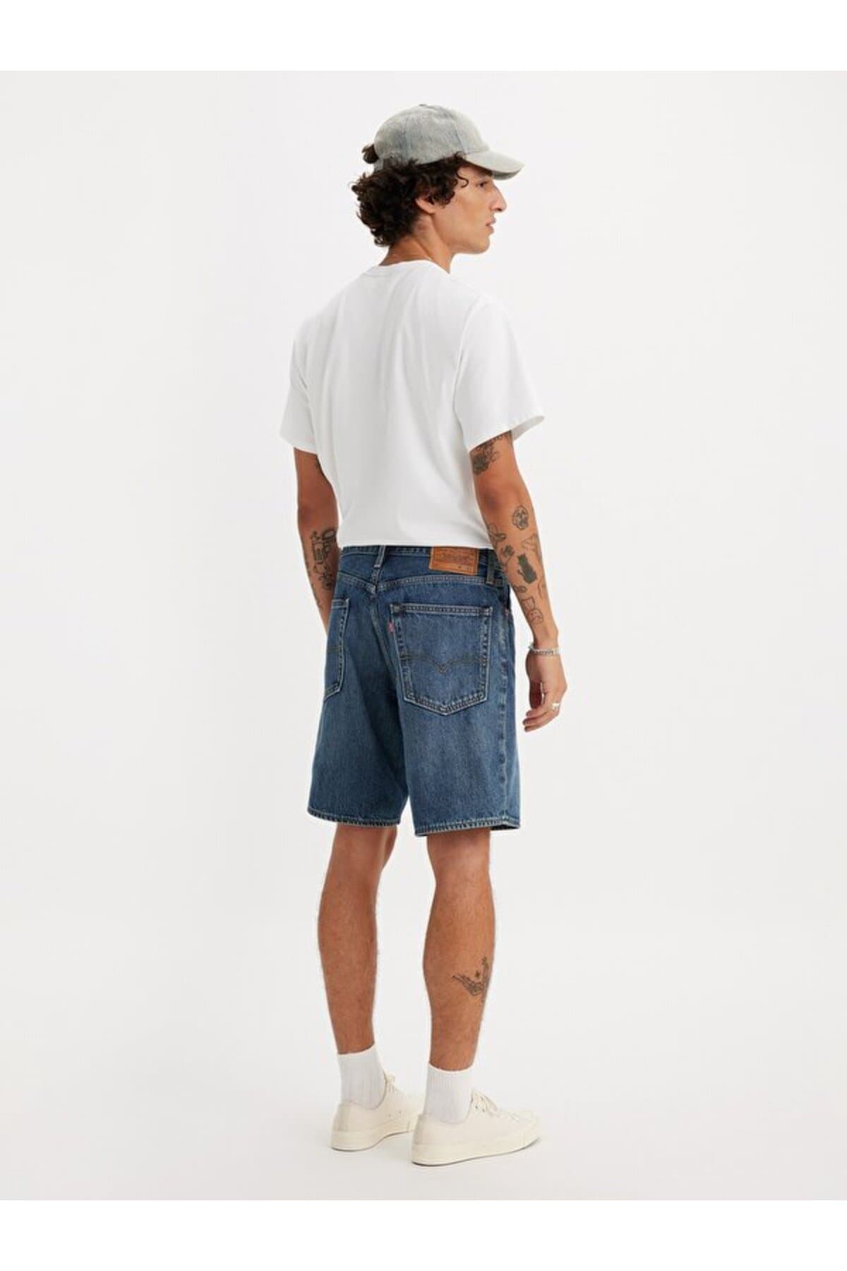 شلوارک برمودا لیوایز مردانه جین آبی بیسیک راسته Regular/رگولار فاق نرمال Loose / لش Daily/روزانه | Levi’s A8461-0003 BG — تصویر ۳