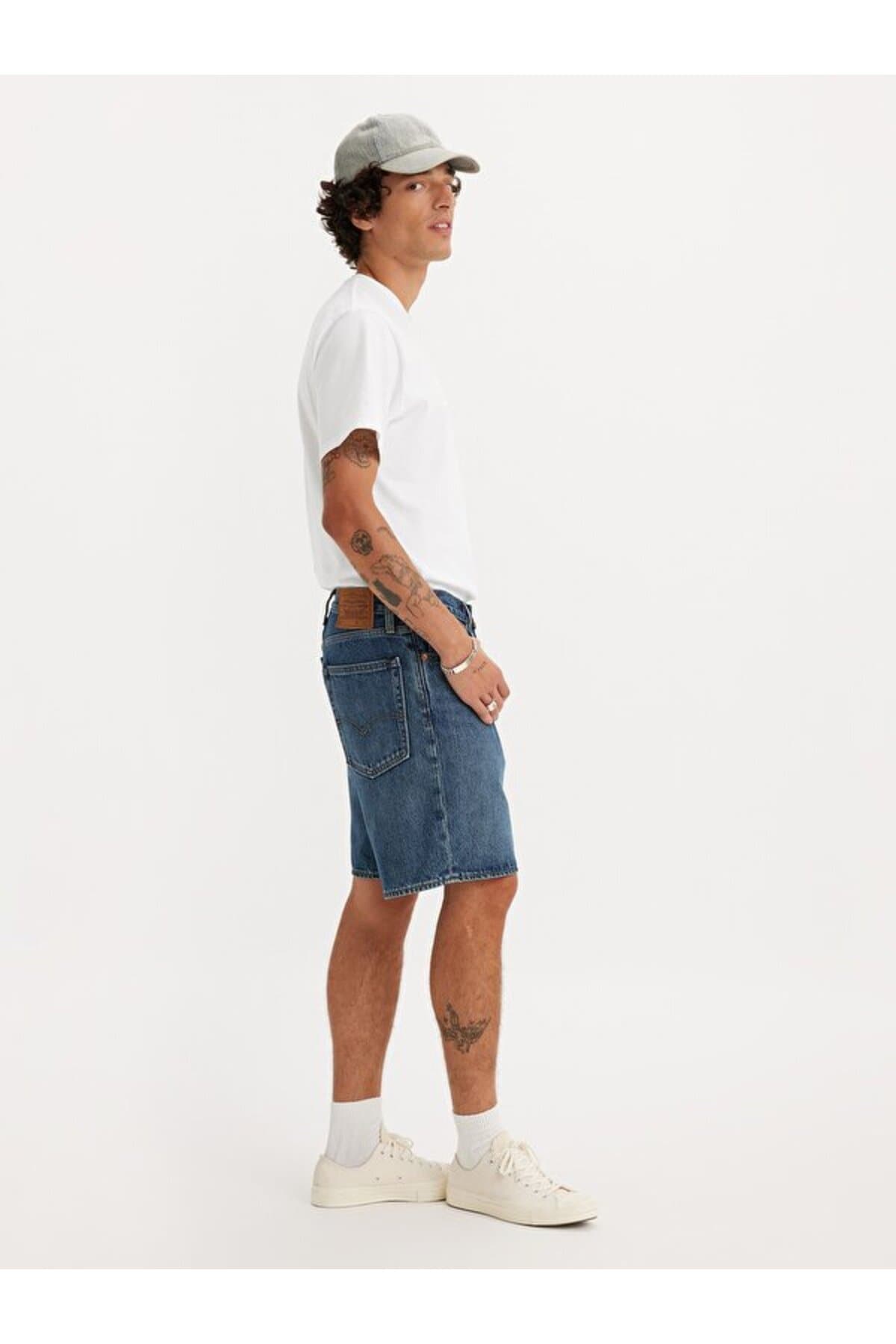 شلوارک برمودا لیوایز مردانه جین آبی بیسیک راسته Regular/رگولار فاق نرمال Loose / لش Daily/روزانه | Levi’s A8461-0003 BG — تصویر ۲