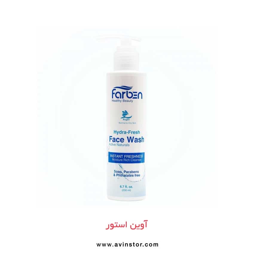 ژل شستشوی صورت فاربن حاوی روغن آرگان مناسب پوست معمولی تا خشک