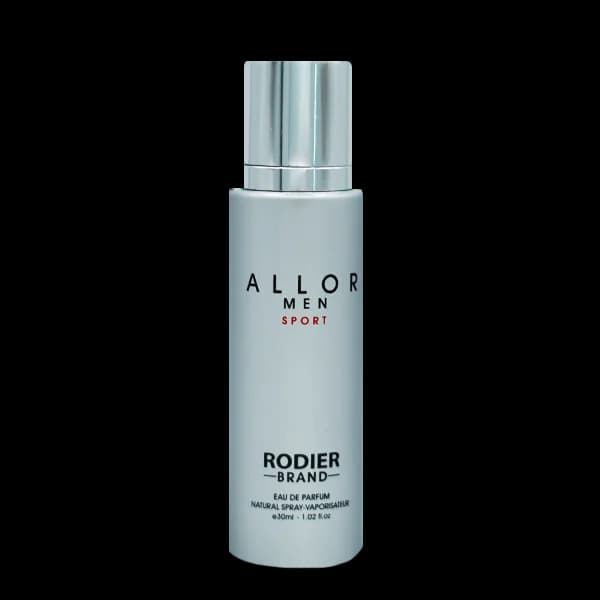 عطر جیبی مردانه رودیر مدل الور من اسپورت Allor Men Sport حجم 30 میلی لیتر
