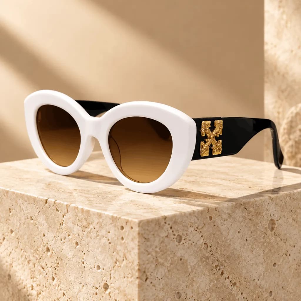 عینک آفتابی زنانه گربه‌ای آف‌-وایت (Off-White)