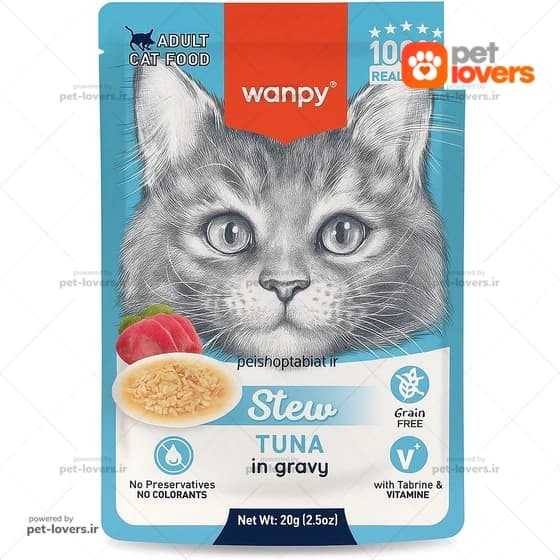 پوچ گربه ونپی طعم ماهی تن ونپی Wanpy وزن 80 گرم
