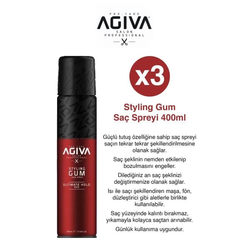 اسپری حالت‌دهنده مو آگیوا Agiva مدل Styling Gum Ultimate Hold حجم 400 میلی — تصویر ۴