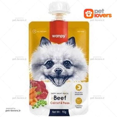 پودینگ سگ با طعم گوشت و هویج و نخود ونپی Wanpy وزن 90 گرم
