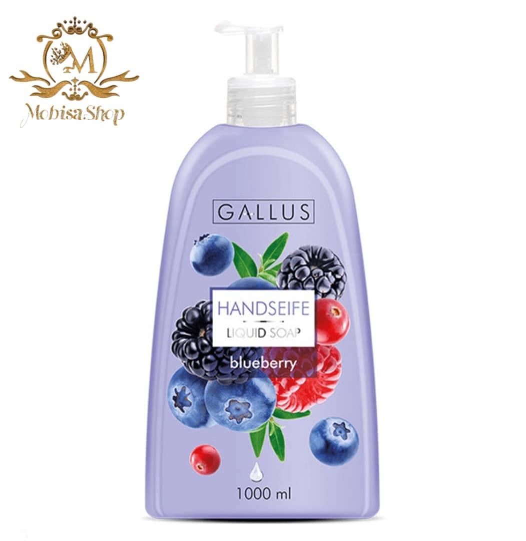 مایع دست گالوس Gallus مدل Blueberry با رایحه میوه های جنگلی حجم 1 لیتری