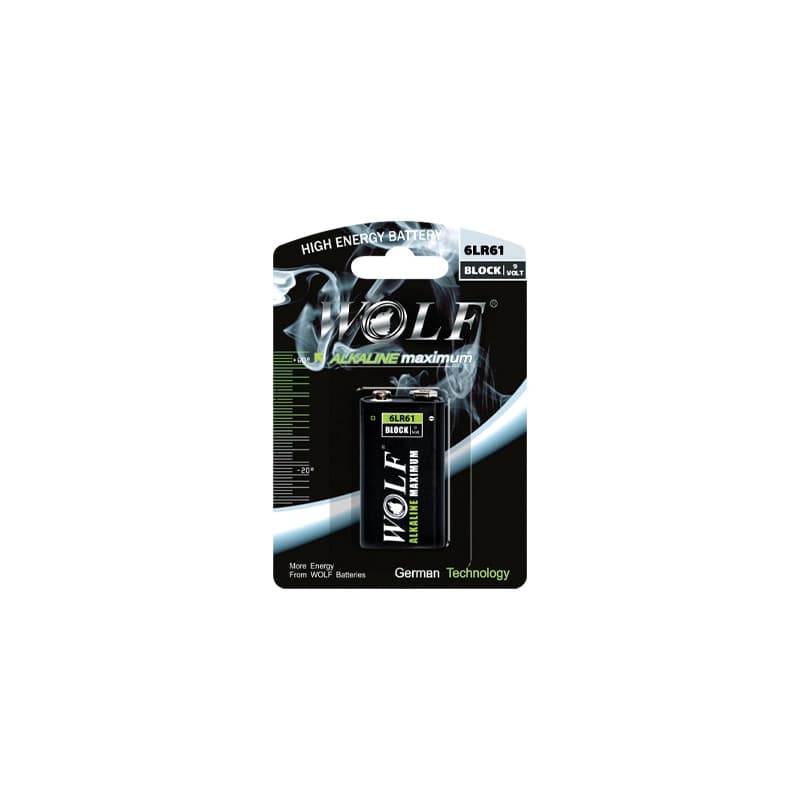 باطری کتابی آلکالاین WOLF MAXIMUM 9V
