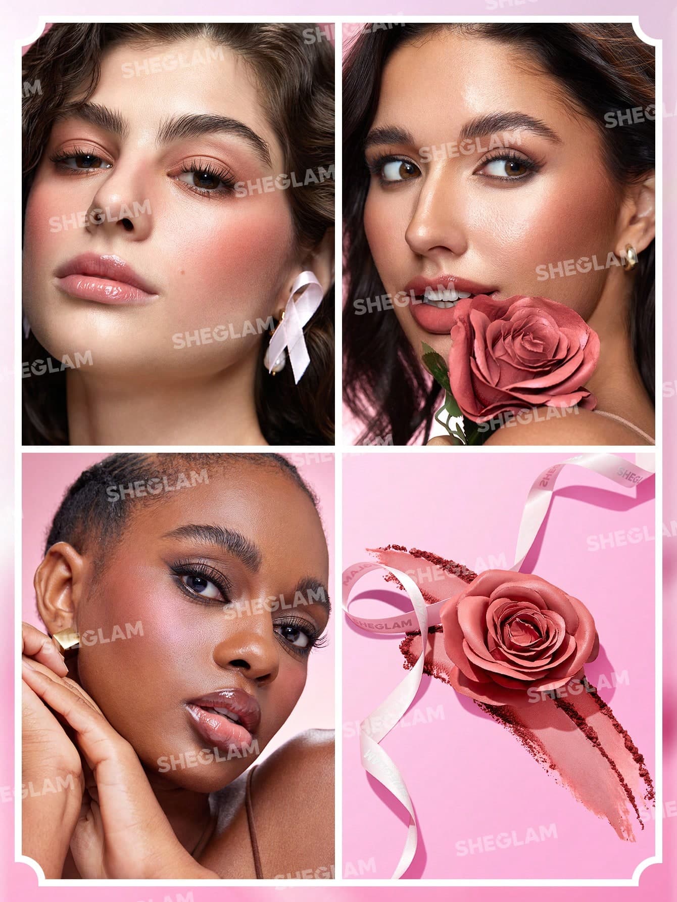 رژگونه کرمی طرح گل رز شیگلم Sheglam Pink Ribbon Rose Blush — تصویر ۵