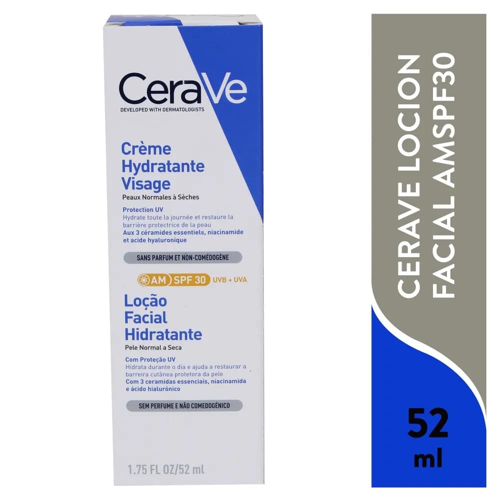 کرم مرطوب کننده صورت سراوی 52 میل spf 30 حاوی 3 سرامید ضروری و ضد آفتاب — تصویر ۲