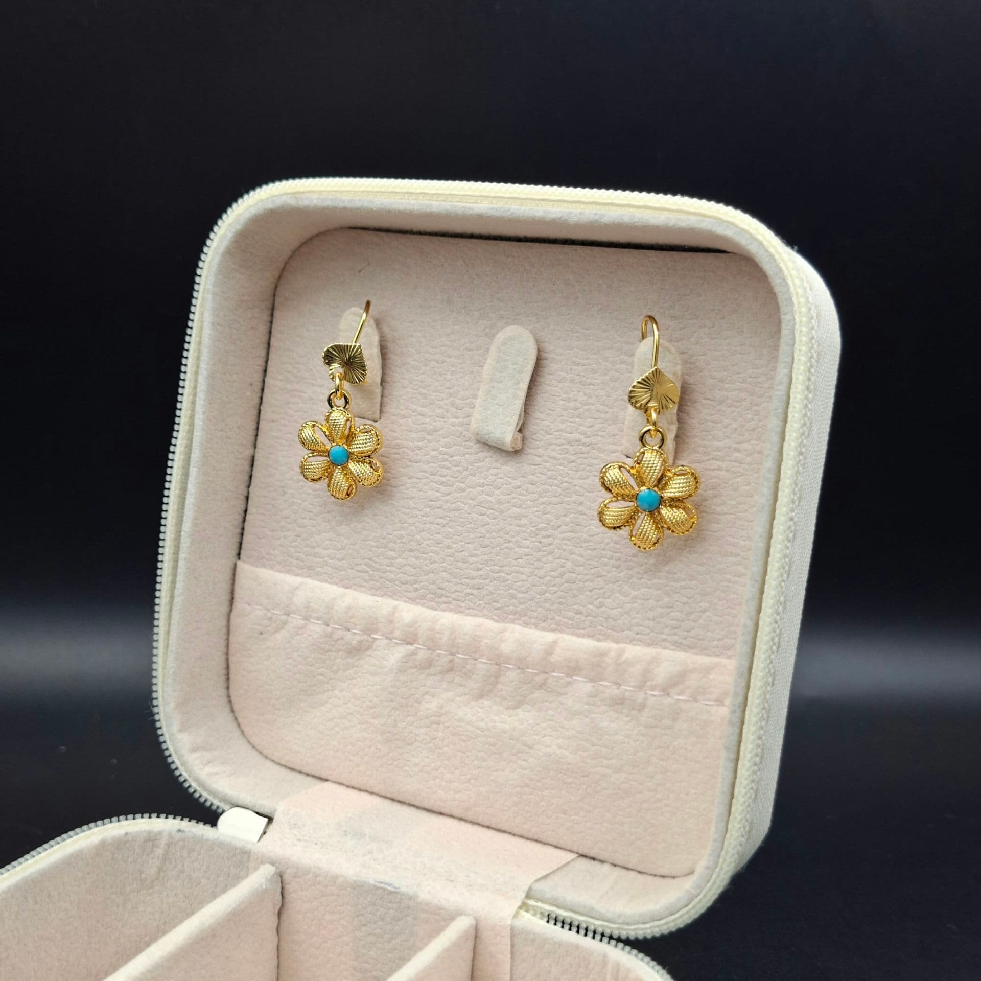 گوشواره طرح هندی فیروزه 2