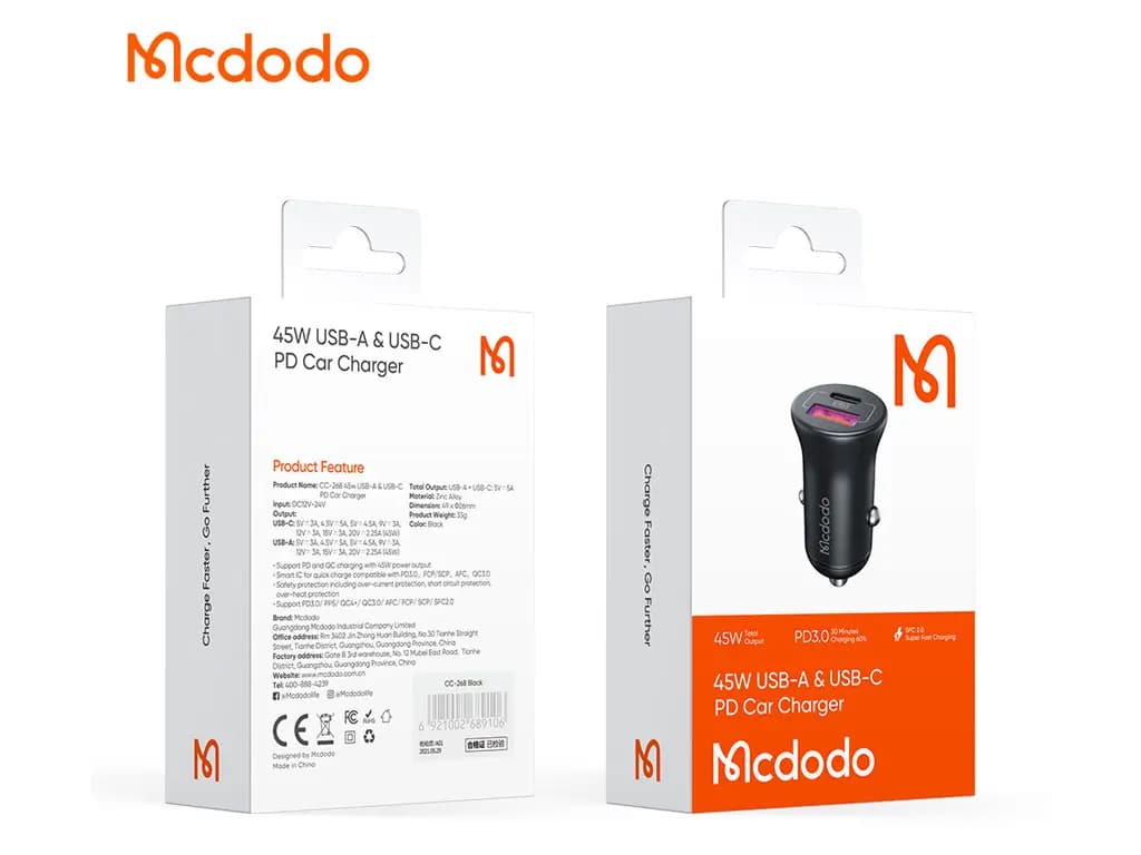 شارژر فندکی 45W مکدودو Mcdodo مدل 2680 — تصویر ۳