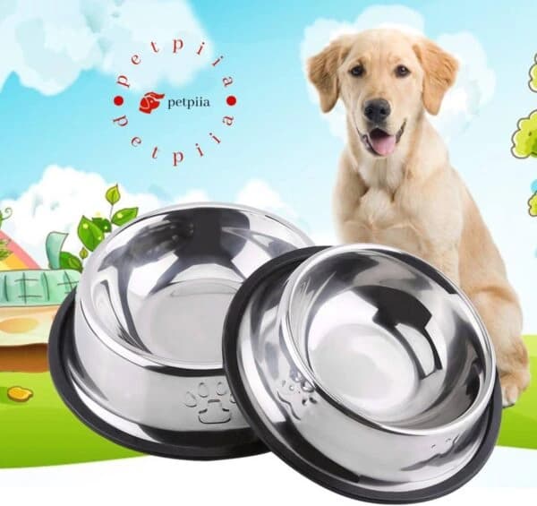 ظرف غذای استیل سگ و گربه طرح پنجه قطر ۳۰ سانتی‌متر وارداتی