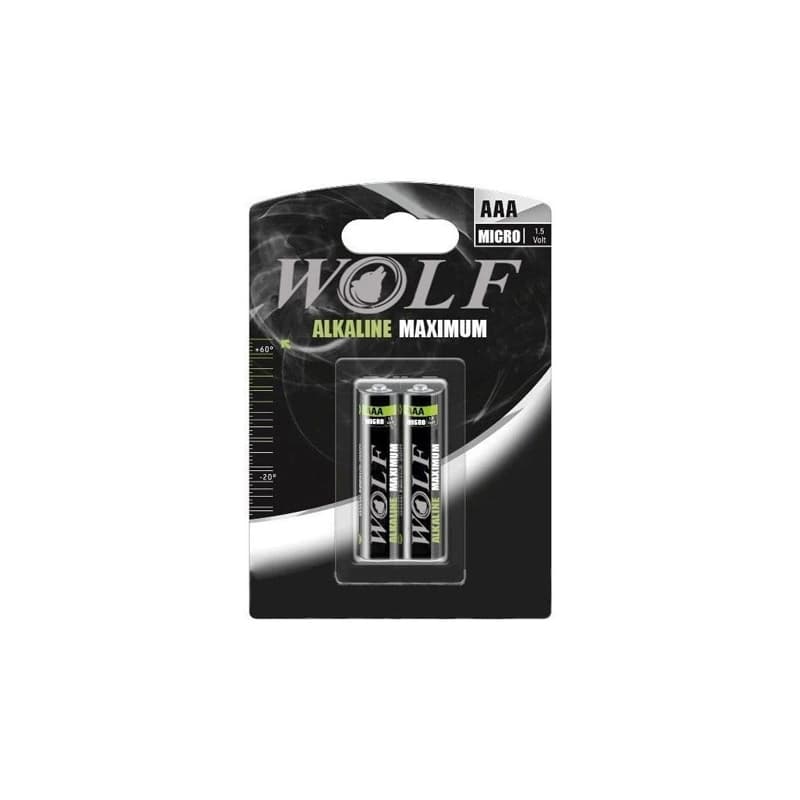باطری نیم قلم آلکالاین 2تایی کارتی WOLF MAXIMUM