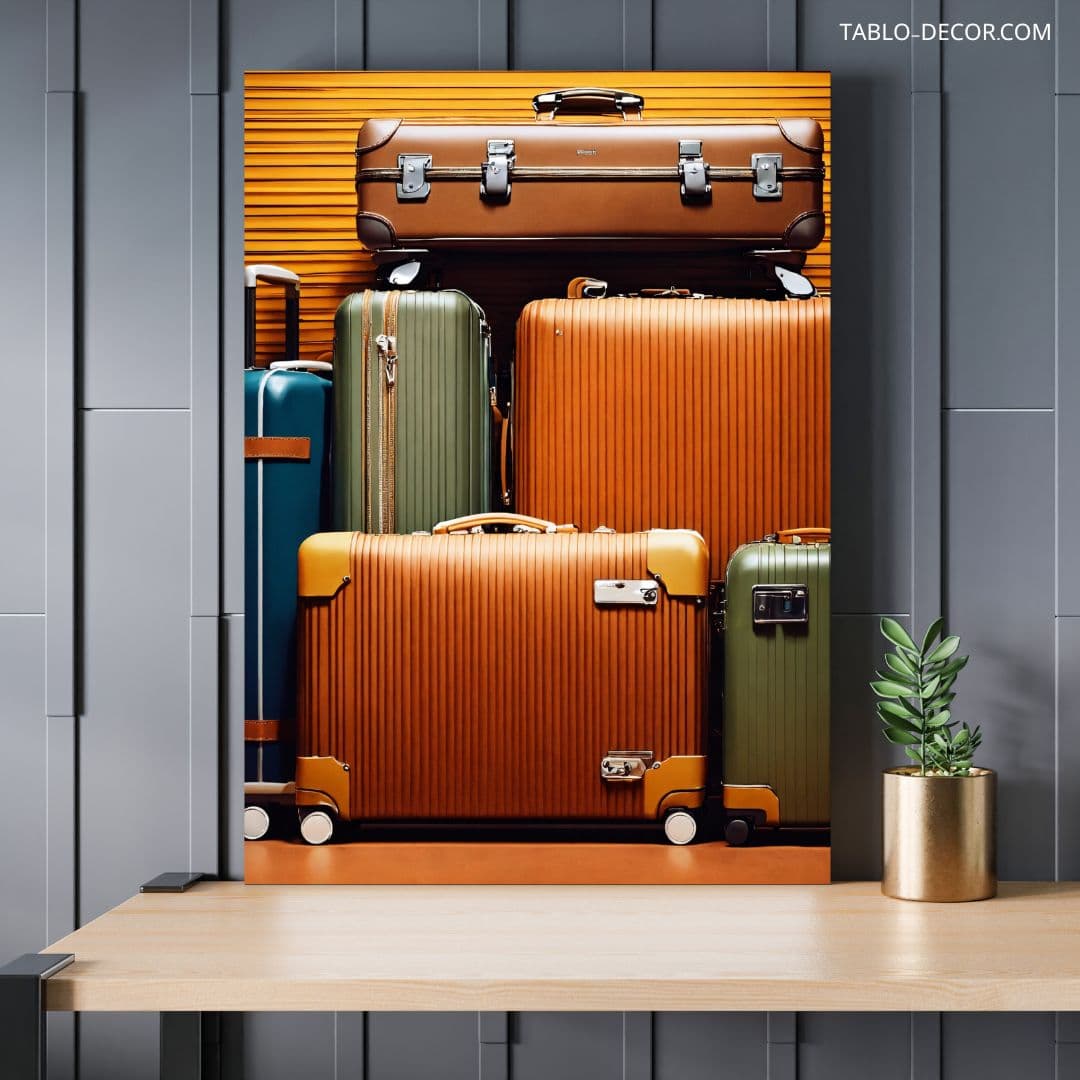 تابلو آژانس مسافرتی با طرح چمدان Travel agency with suitcase design