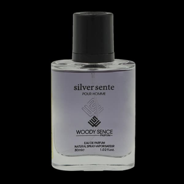 عطر جیبی مردانه وودی سنس مدل سیلور سنت Silver Sente حجم 30 میلی لیتر