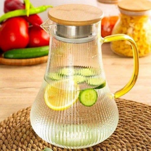 پارچ پیرکس درب بامبو آروو دسته رنگی arow-2784