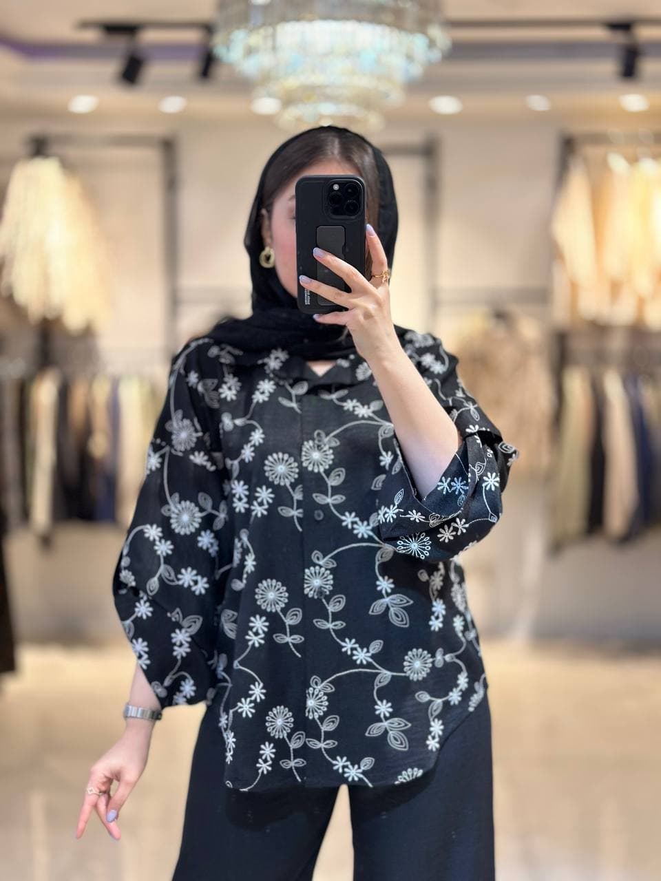 شومیز و شلوار دامنی زنانه تابستانی خنک کیفیت عالی دوخت تضمینی — تصویر ۳