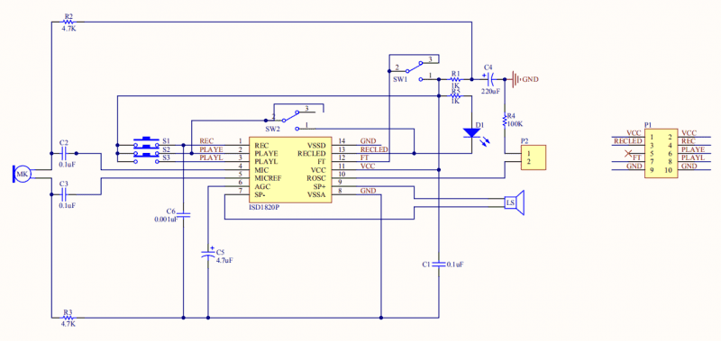 ماژول ضبط و پخش صدا ISD1820 با چیپ SMD — تصویر ۴