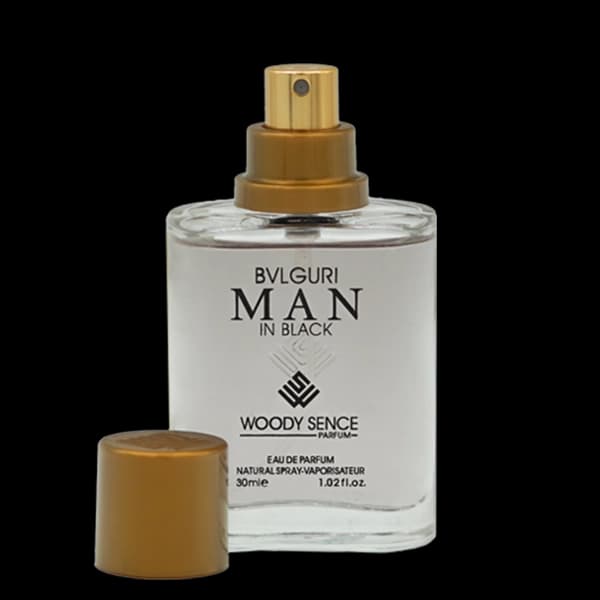 عطر جیبی مردانه وودی سنس مدل بولگاری من این بلک BVLGARI man in black حجم 30 میلی لیتر — تصویر ۲