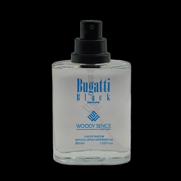 عطر جیبی مردانه وودی سنس مدل بوگاتی بلک Bugatti Black حجم 30 میلی لیتر — تصویر ۲