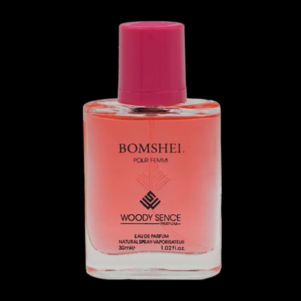 عطر جیبی زنانه وودی سنس مدل بامشل Bomshel حجم 30 میلی لیتر