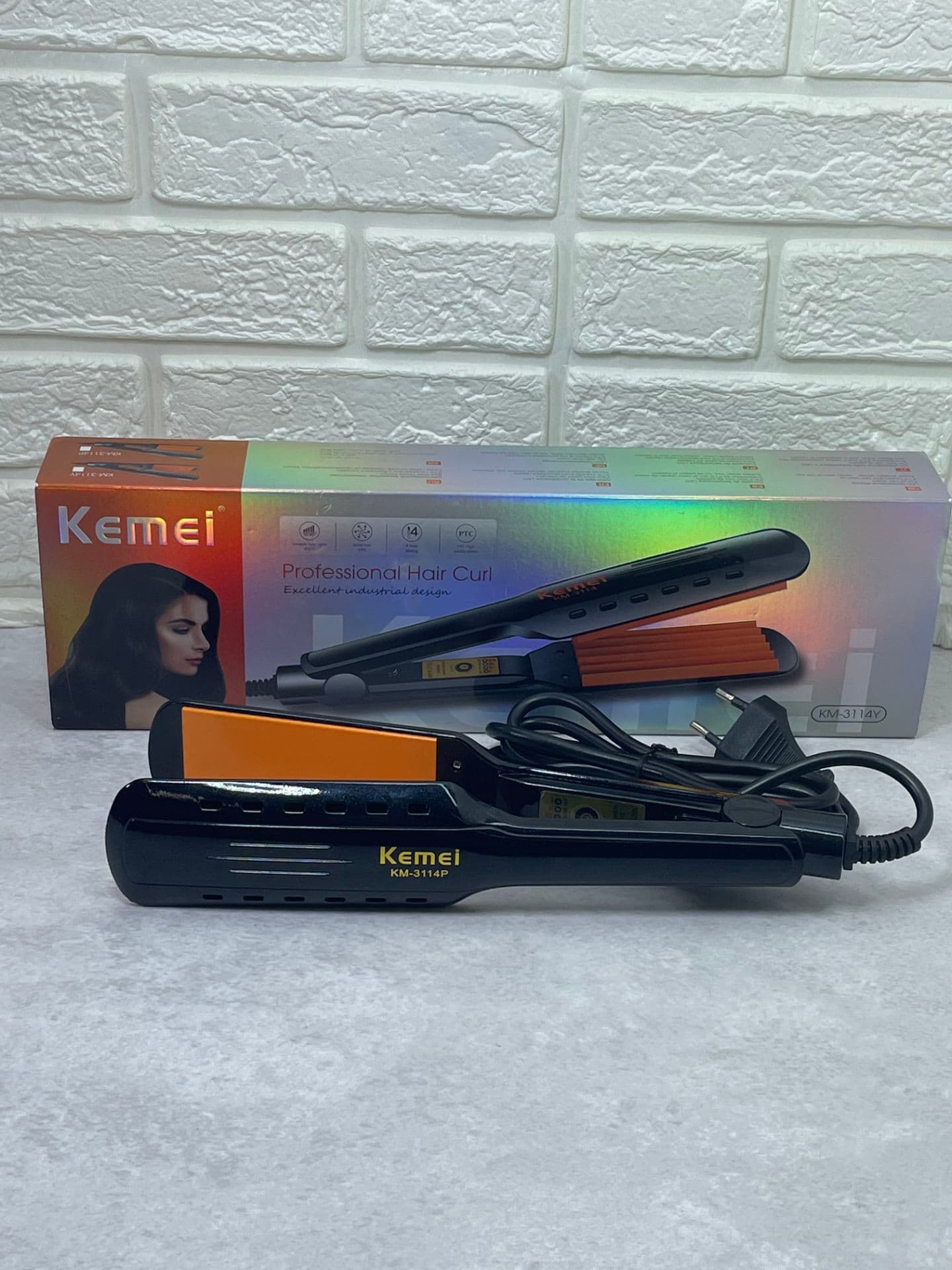 ویو و اتو مو دوکاره حرفه‌ای کیمی (Kemei Professional Hair Curl / Crimp KM-3114P)