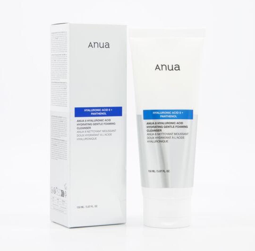 فوم شستشوی صورت آنوا اورجینال حاوی هیالورونیک اسید و پانتنول حجم ۱۵۰ میلی‌لیتر Anua 8+ Hyaluronic Acid Hydrating Gentle Foaming Cleanser 150ml