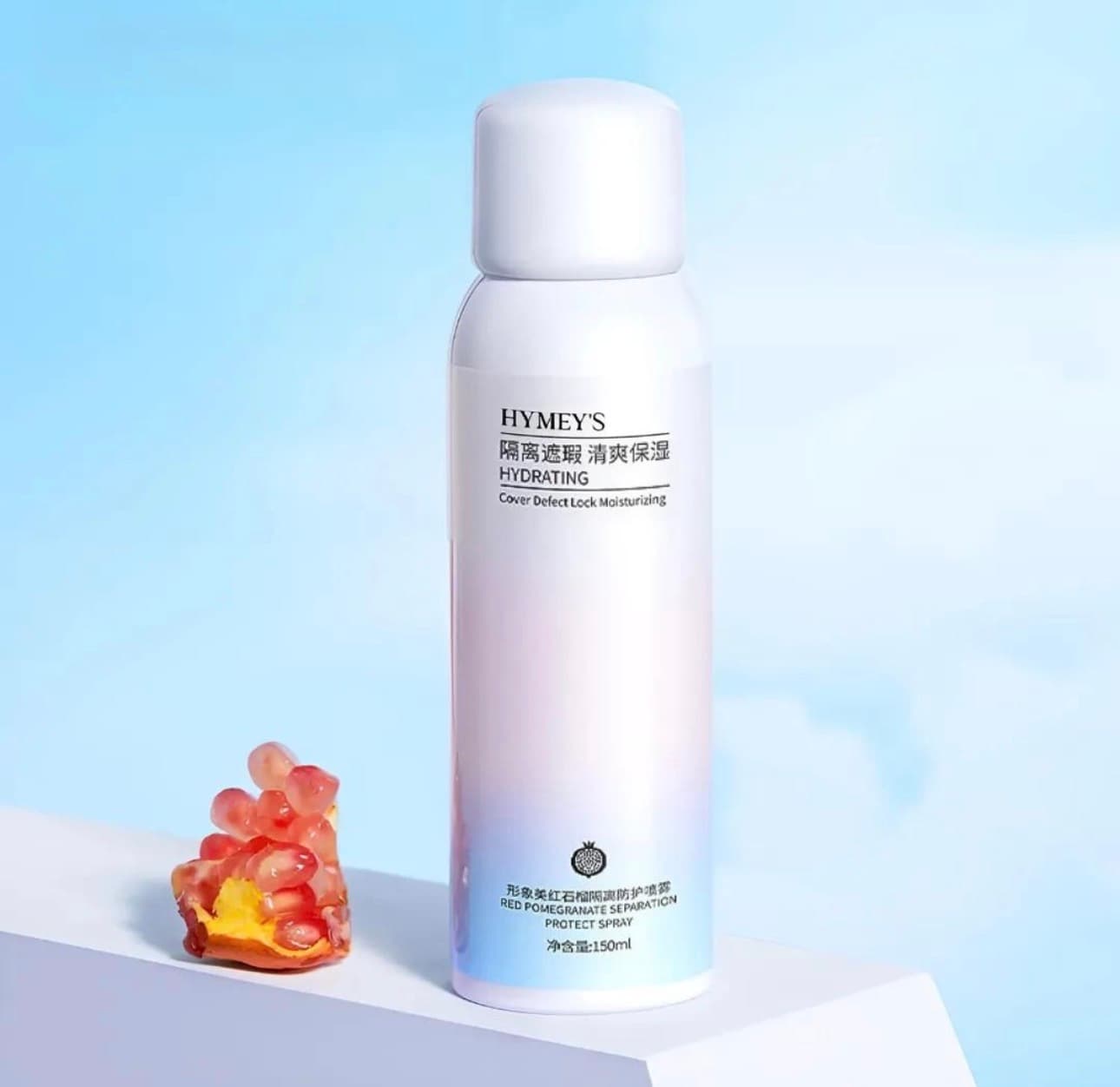 ضدآفتاب اسپری آبرسان و روشن‌کننده اصل هایمی (HYMEY’S) مدل Hydrating Cover Defect Lock Moisturizing – حجم ۱۵۰ میلی‌لیتر