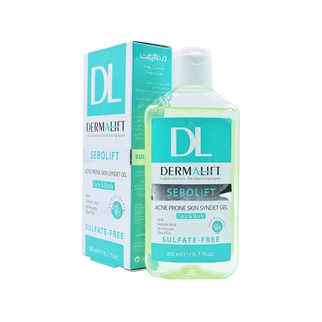 ژل شستشوی غیرصابونی پوست های چرب و جوشدار سبولیفت درمالیفت DERMALIFT
