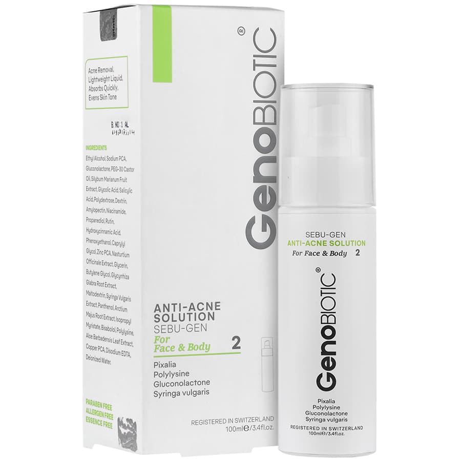 محلول ضدآکنه(صورت و بدن) ژنوبایوتیک SEBU-GEN 2 GENOBIOTIC