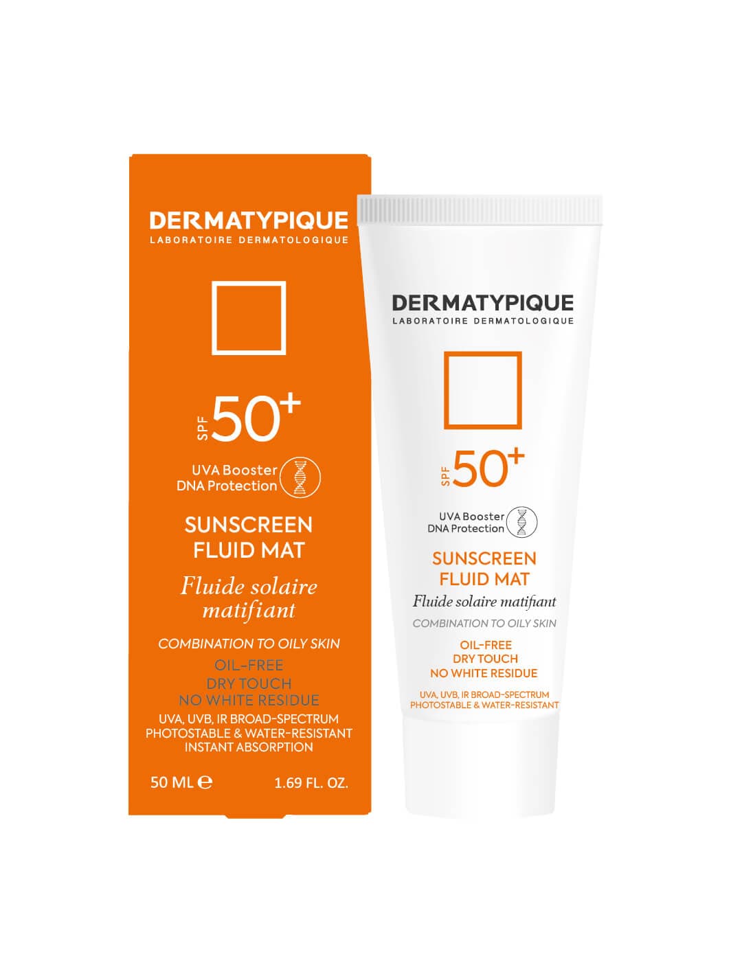ضدآفتاب بی رنگ پوست چرب SPF50 درماتیپیک DERMATIPIQUE