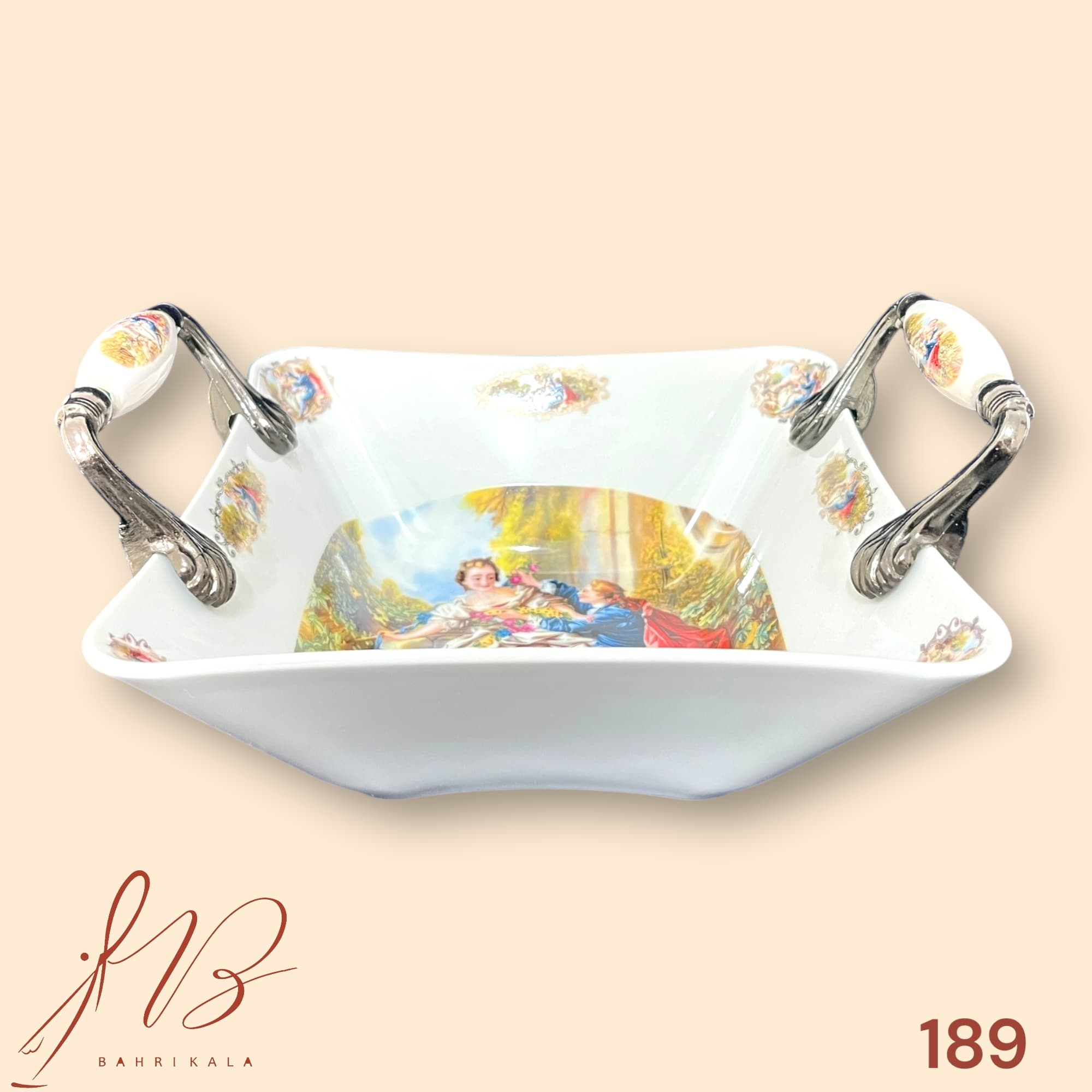 کاسه آجیل چینی آتاسای طرح لیلی و مجنون کد189