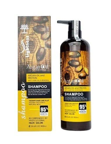شامپو لایتنس تقویتی و ضد ریزش مو حاوی روغن آرگان 900 میل Lightness Argan Oil Shampoo