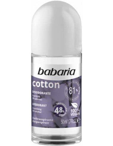 رول ضد تعریق باباریا حاوی عصاره دانه پنبه 48 ساعته 50 میل Babaria Cotton Deodorant Antiperspirant — تصویر ۲