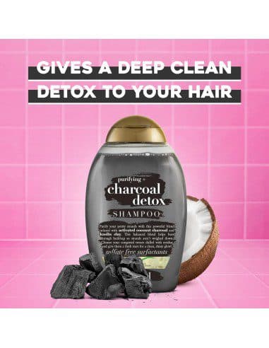 شامپو مو ضد چربی او جی ایکس زغالی 385 میل Ogx purifying+ charcoal detox Shampoo — تصویر ۳