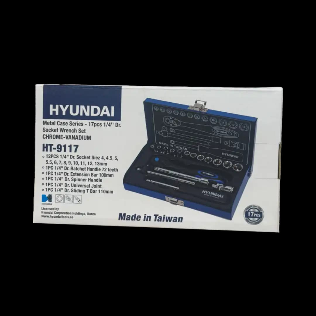 جعبه بکس 17 پارچه 1/4 اینچ هیوندای مدل HT-9117 — تصویر ۲